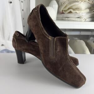 Axcess, Liz Claiborne women's sz  10M suede heeled loafers heels eclectic  #S223
